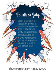Fourth of july vertical page border
