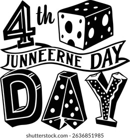 Fourth juneerne day dice design celebration graphic