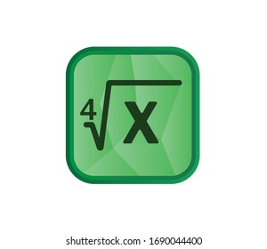fourth root icon, math icon.