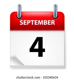 Fourth September in Calendar icon on white background