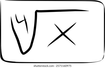 fourth square root mathematical symbol in Doodle style