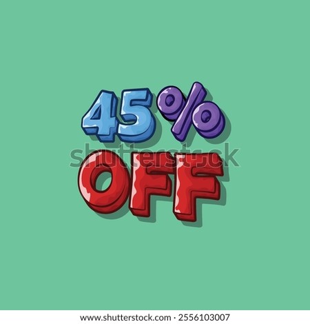 Fourty Five Percent Off Discount Vector Illustration Sale Promotion Design Concept
