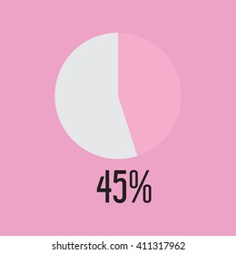 Fourty Five percentage circle icon, vector illustrator
