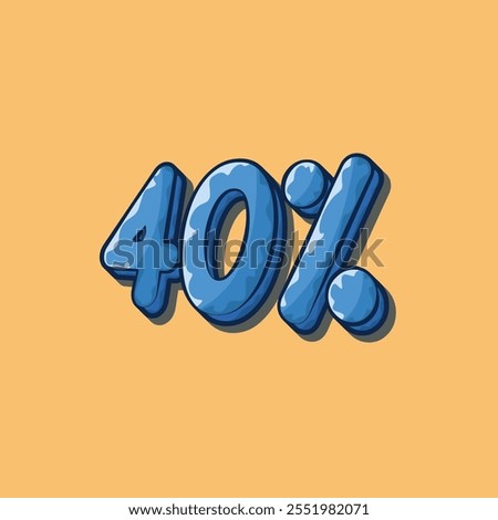 Fourty Percent Discount Vector Illustration