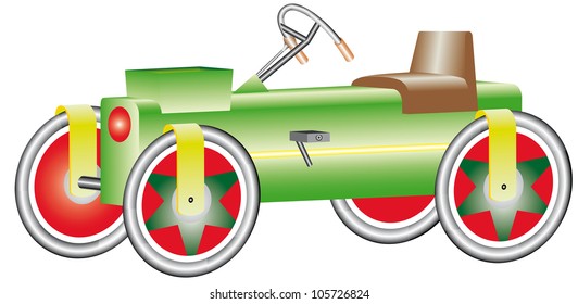 Four-wheel bicycle. Bicycle with four wheels on a white background