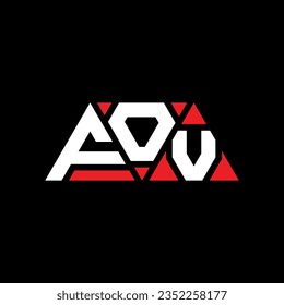 FOV triangle letter logo design with triangle shape. FOV triangle logo design monogram. FOV triangle vector logo template with red color. FOV triangular logo Simple, Elegant, and Luxurious design.