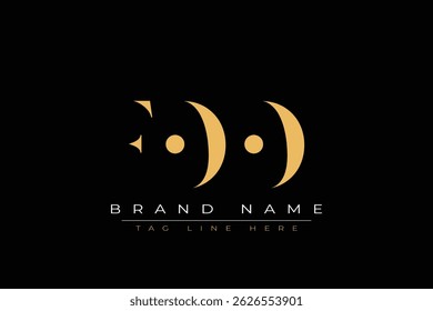 Projeto de logotipo de letra abstrata FOW. Este logotipo é desenhado por três letras abstratas.