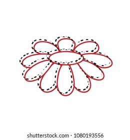 Fower Chamomile sign illustration. Vector. Brown icon with shifted black circle pattern as duplicate at white background. Isolated.