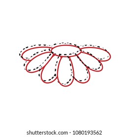 Fower Chamomile sign illustration. Vector. Brown icon with shifted black circle pattern as duplicate at white background. Isolated.