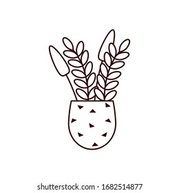 Blumen und Blätter im Stickereistil, Icon-Design, Naturpflanzendekoration und Vektorillustration-Illustration zum Thema Botanik