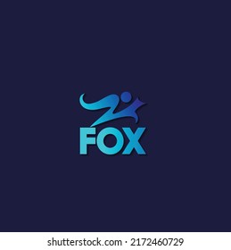 Fox 3d and minimalist logo template modern flat dark dynamic design