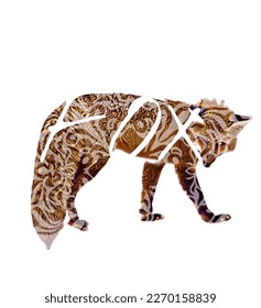Fox abstark image white background 