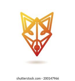 Fox abstract isolated on a white backgrounds, vector illustration