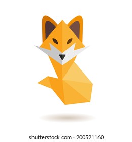 Fox abstract isolated on a white backgrounds, vector illustration