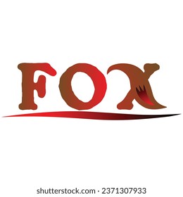 fox abstract logo design typography