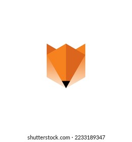 Fox Abstract Logo. Fox Geometric Design. Fox Icon. Pencil Fox
