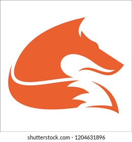 Fox Abstract template logo design. simple flat style.

