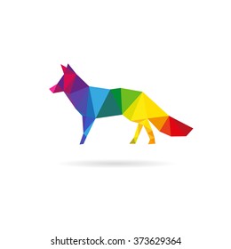 Fox abstract triangle design concept element isolated on a white backgrounds, vector illustration
