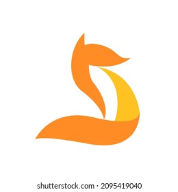 Fox abstract vector logo or icon template, sign or symbol.