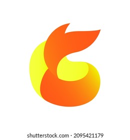 Fox abstract vector logo or icon template, sign or symbol.