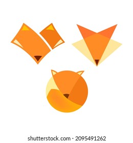 Fox abstract vector logo or icon template, sign or symbol.