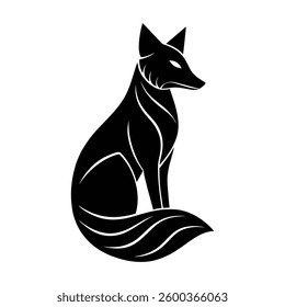 Fox abstract vector silhouette isolated on white background