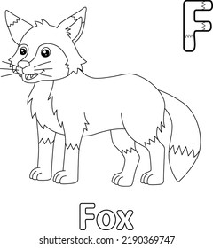 Fox Alphabet ABC Coloring Page F