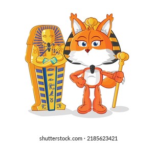 the fox ancient egypt cartoon. cartoon mascot vector