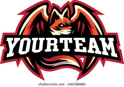 fox with angel wing illustration