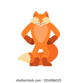 Fox angry. Wild beast evil emotions avatar. Vector illustration