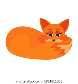A fox. Animal. Cartoon character. Vector. Can be used to create stickers, magnets, collages in web design.
