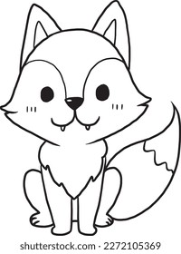 Fox animal cartoon doodle kawaii anime coloring page cute illustration drawing clip art character chibi manga comic