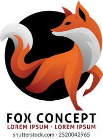 A fox animal design icon mascot illustration design concept