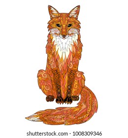 Fox animal doodle vector illustration