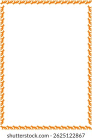 Fox animal frame. Vector illustration of a happy standing red fox empty frame box