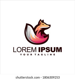 fox animal gradient logo design
