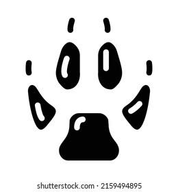 fox animal hoof print glyph icon vector. fox animal hoof print sign. isolated contour symbol black illustration