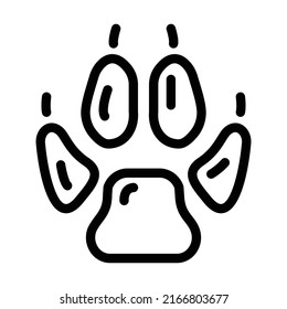 fox animal hoof print line icon vector. fox animal hoof print sign. isolated contour symbol black illustration