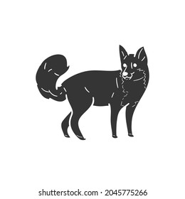 Fox Animal Icon Silhouette Illustration. Woodland Fauna Vector Graphic Pictogram Symbol Clip Art. Doodle Sketch Black Sign.