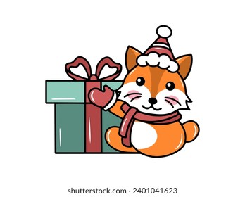 Fox Animal Illustration for Christmas Day