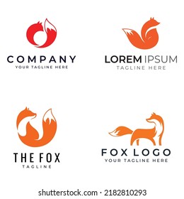 Fox animal logo design. Abstract, creative and minimalist.