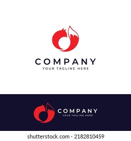 Fox animal logo design. Abstract, creative and minimalist.