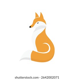 fox animal logo design concept flat cartoon style