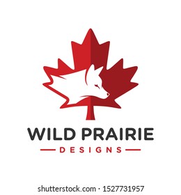 Fox animal logo design and symbol of Canada