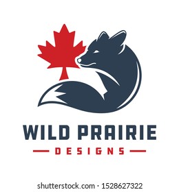 Fox animal logo design and symbol of Canada