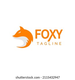 Fox animal  logo design template vector isolated