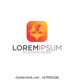 Fox animal logo design vector illustration