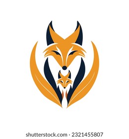 Fox Animal Logo Mascot Vector Design Illustration Template.  