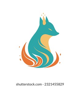 Fox Animal Logo Mascot Vector Design Illustration Template.  