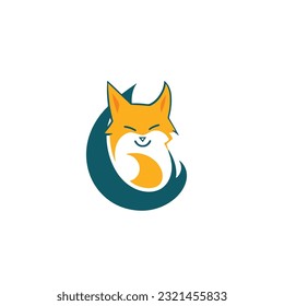Fox Animal Logo Mascot Vector Design Illustration Template.  